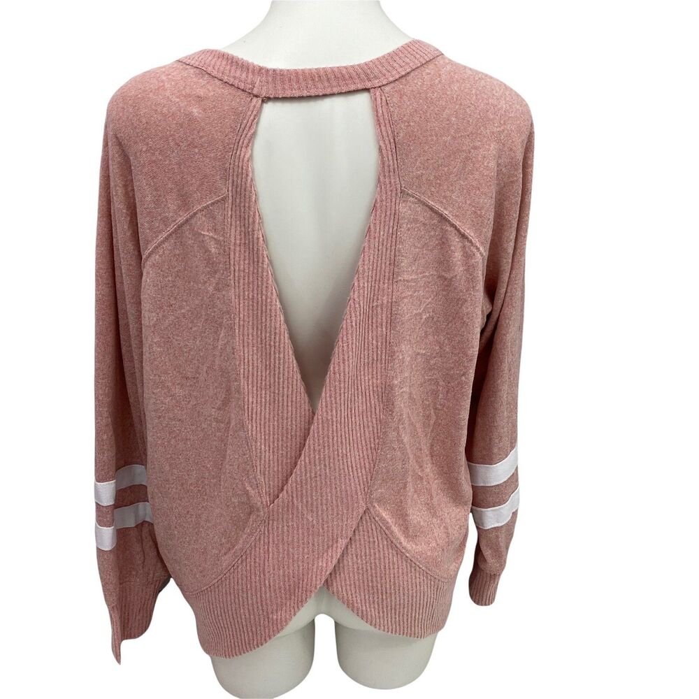No Boundaries Top Womens Sz 21 (3X) Open Back Varsity Pink Pocket Athleisure